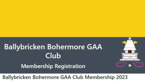 Ballybricken Bohermore GAA Club Membership 2023
