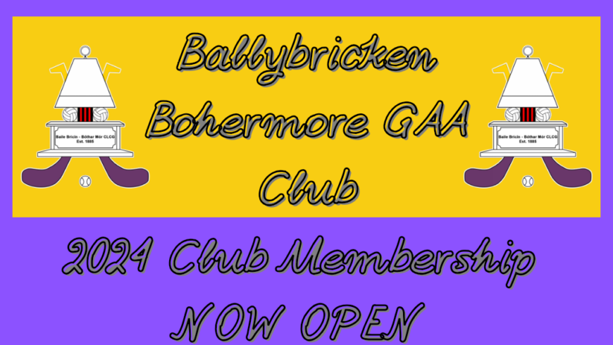 Ballybricken Bohermore GAA – 2024 Club Membership